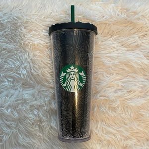black design starbucks tumbler